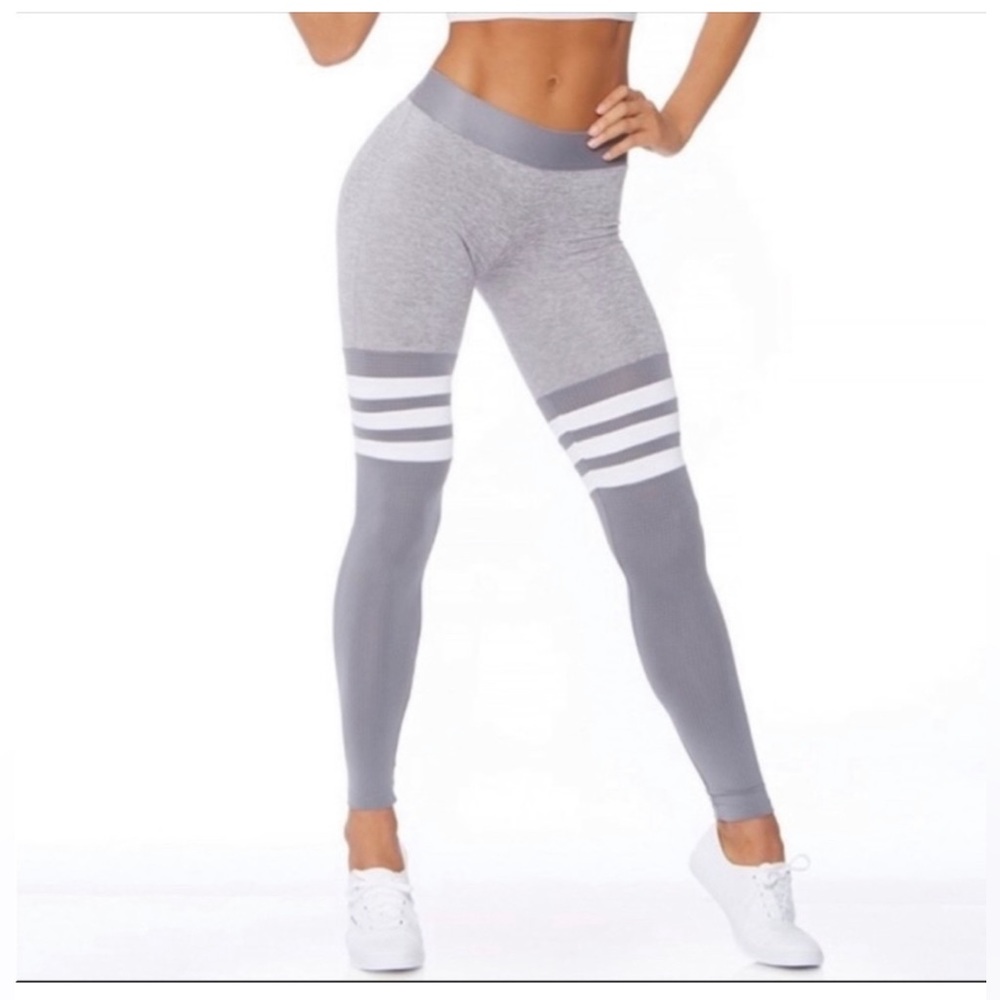 Bombshell Sportswear Thigh High Sock Legs Silver
